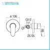Set doccia cromato Nobili Hof completo di soffione tondo 25 cm e miscelatore incasso