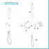 Set doccia cromato Nobili Hof con soffione quadrato 25x25 cm, kit doccia e miscelatore