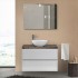 Mobile bagno sospeso 100 Town bianco top rovere fossile per lavabo dappoggio