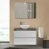 Mobile bagno sospeso 100 Town bianco top rovere fossile per lavabo dappoggio