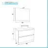 Mobile bagno sospeso 100 Town bianco top rovere naturale per lavabo dappoggio