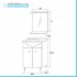 Mobile bagno a terra 55 cm Creta bianco lucido con lavabo e specchio