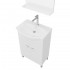 Mobile bagno a terra 55 cm Creta bianco lucido con lavabo e specchio