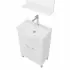 Mobile bagno a terra 55 cm Creta bianco lucido con lavabo e specchio