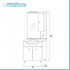 Mobile bagno a terra 75 cm Creta bianco lucido con lavabo e specchio con pensile
