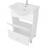 Mobile bagno a terra 55 cm Creta bianco lucido completo di specchio