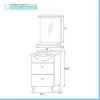 Mobile bagno a terra 55 cm Creta bianco lucido completo di specchio