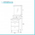 Mobile bagno a terra 55 cm Creta bianco lucido completo di specchio