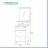 Mobile bagno a terra 55 cm Creta bianco lucido completo di specchio