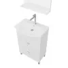 Mobile bagno a terra 55 cm Creta bianco lucido completo di specchio