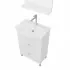 Mobile bagno a terra 55 cm Creta bianco lucido completo di specchio