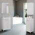 Mobile bagno a terra 55 cm Creta bianco lucido completo di specchio
