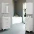 Mobile bagno a terra 55 cm Creta bianco lucido completo di specchio