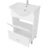 Mobile bagno a terra 55 cm Creta bianco lucido completo di specchio con anta