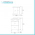 Mobile bagno a terra 55 cm Creta bianco lucido completo di specchio con anta
