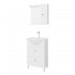Mobile bagno a terra 55 cm Creta bianco lucido completo di specchio con anta
