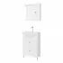 Mobile bagno a terra 55 cm Creta bianco lucido completo di specchio con anta