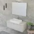 Mobile bagno sospeso 110 cm Master grigio nuvola con lavabo e specchio