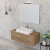 Mobile bagno sospeso 110 cm Master rovere miele con lavabo e specchio