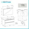 Mobile bagno sospeso 100 cm Master grigio cemento con specchio contenitore