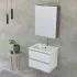 Mobile bagno sospeso 60 cm Master bianco opaco con specchio contenitore