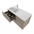 Composizione bagno sospesa 100 cm Master grigia con top e specchio