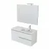 Mobile bagno sospeso 100 cm Master bianco con lavabo e specchio