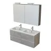 Mobile bagno sospeso 120 cm Master grigio doppio lavabo e 4 cassetti