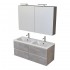 Mobile bagno sospeso 120 cm Master grigio doppio lavabo e 4 cassetti