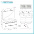 Mobile bagno sospeso 120 cm Master rovere doppio lavabo e 4 cassetti