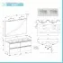 Mobile bagno sospeso 120 cm Master rovere doppio lavabo e 4 cassetti
