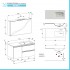 Mobile bagno sospeso 100 cm Master rovere con lavabo e specchio contenitore