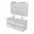 Mobile bagno sospeso 120 cm Master bianco doppio lavabo e 4 cassetti