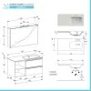 Mobile bagno sospeso 100 cm Master grigio con cassetti soft-close