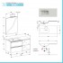Mobile bagno sospeso 100 cm Master bianco con cassetti e vani