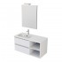 Mobile bagno sospeso 100 cm Master bianco con cassetti e vani