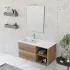 Mobile bagno sospeso 100 cm Master rovere con specchio su pannello