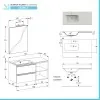 Mobile bagno sospeso 100 cm Master grigio con lavabo e specchio