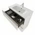 Mobile bagno a terra 80 cm Master bianco con lavabo e specchio contenitore