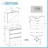 Mobile bagno a terra 80 cm Master bianco con lavabo e specchio contenitore