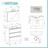 Mobile bagno a terra 80 cm Master rovere con lavabo e specchio contenitore