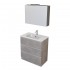 Mobile bagno a terra 80 cm Master grigio con lavabo e specchio contenitore