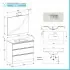 Mobile bagno a terra 100 cm Master bianco con lavabo e specchio