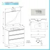 Mobile bagno a terra 100 cm Master grigio con lavabo e specchio