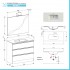 Mobile bagno a terra 100 cm Master grigio con lavabo e specchio