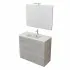 Mobile bagno a terra 100 cm Master grigio con lavabo e specchio
