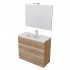 Mobile bagno a terra 100 cm Master rovere con lavabo e specchio