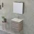 Mobile bagno sospeso 55 cm Smart olmo con lavabo e specchio contenitore