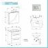 Mobile bagno sospeso 55 cm Smart olmo con lavabo e specchio contenitore