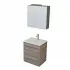 Mobile bagno sospeso 55 cm Smart olmo con lavabo e specchio contenitore